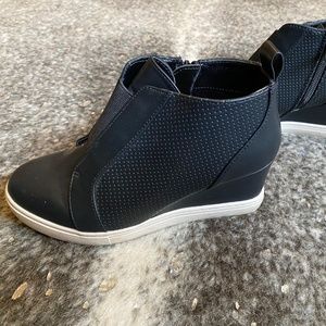 Black Wedge Ankle Sneakers